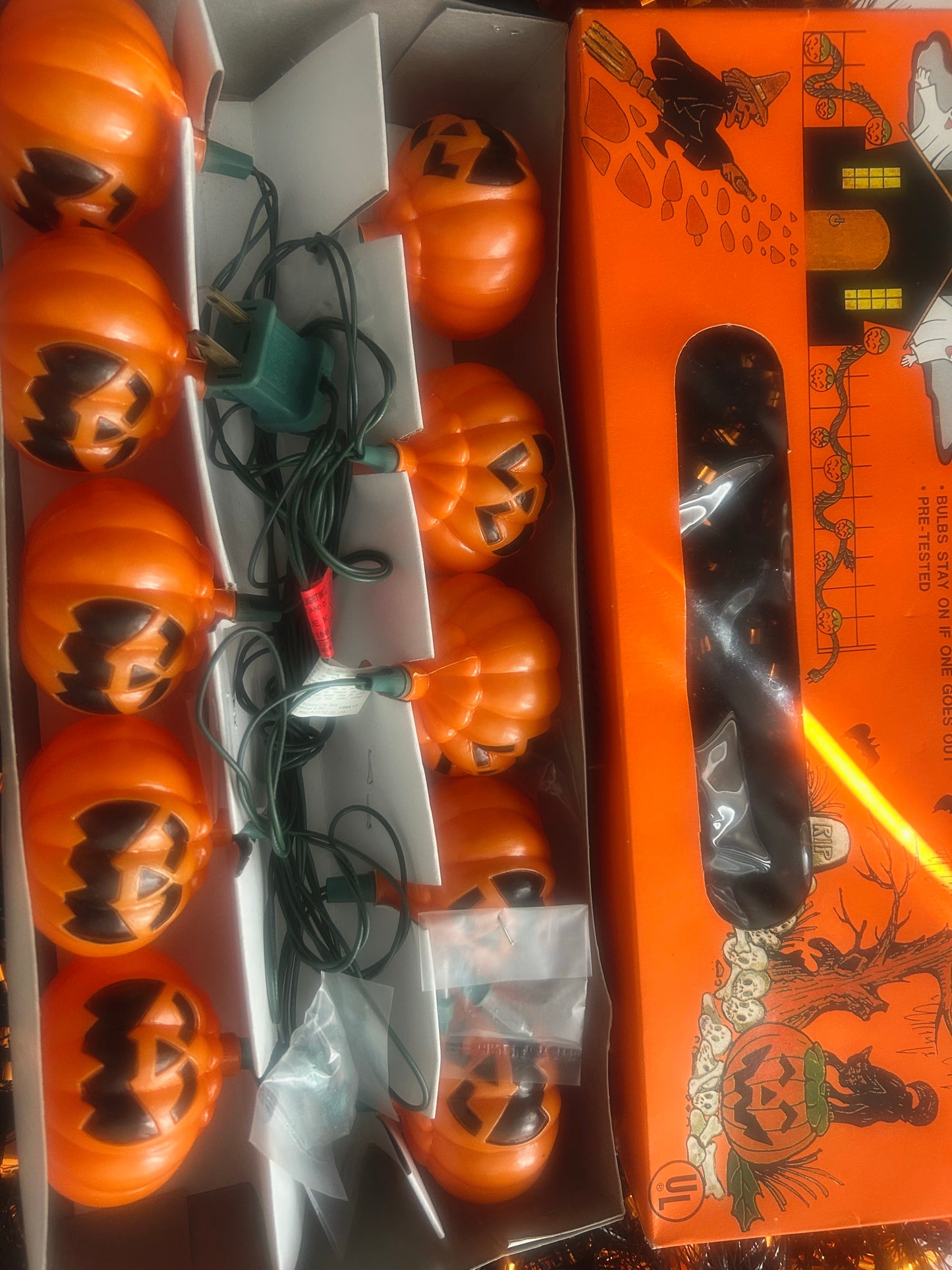 90’s Jack O Lantern blow mold string lights