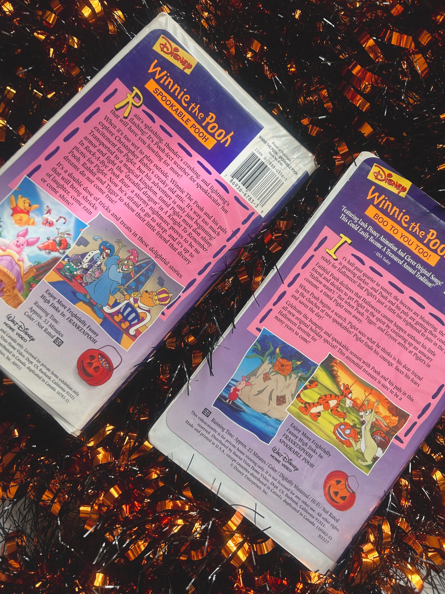 Winnie The Pooh Halloween VHS tapes (2)
