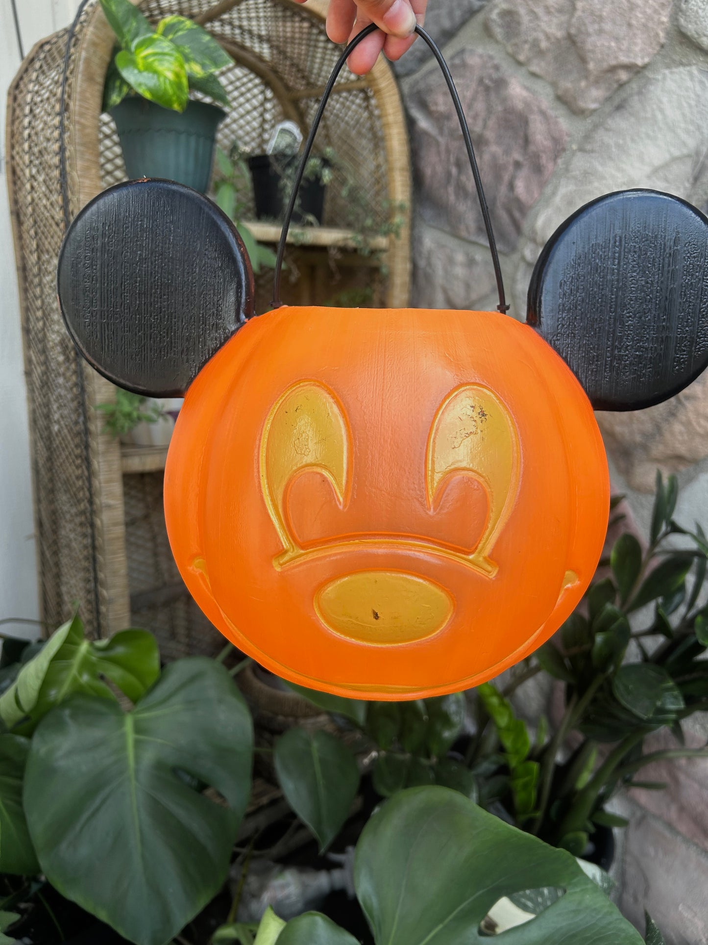Vintage Trick Or Treat pumpkin Mickey pail