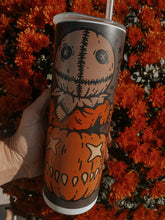 Burlap Mask Man Glow Tumbler