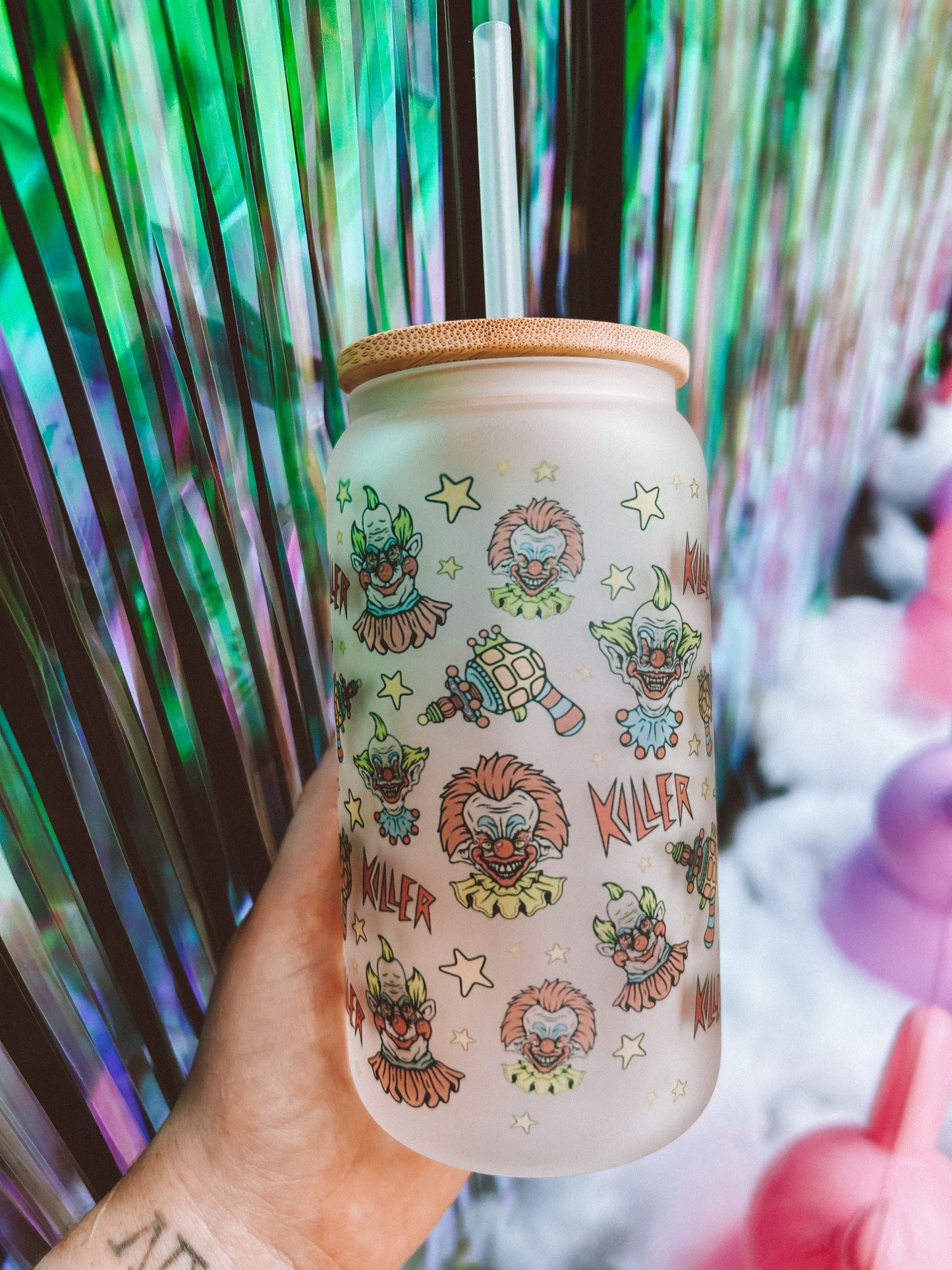 Killer Klowns Frosted Glass