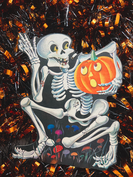 Dennison Hallmark 1960’s Skeleton die cut
