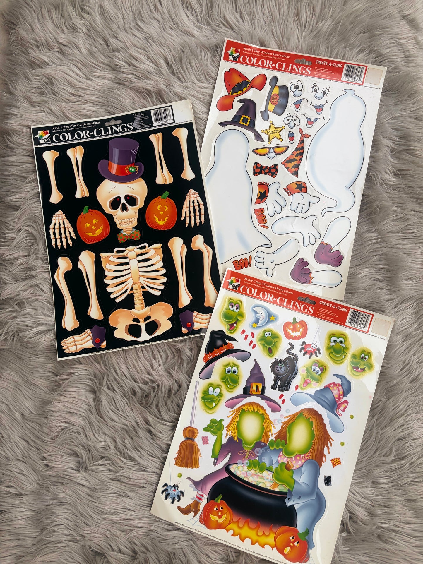 90’s rare vintage reusable window clings