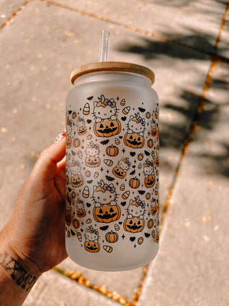 Hello Kitty Pumpkin 16oz glass