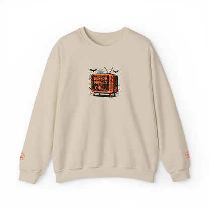 Halloween TV Crewneck Sweatshirt — "Spooky Girl" Retro Haunted TV Graphic