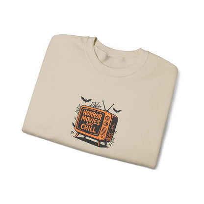 Halloween TV Crewneck Sweatshirt — "Spooky Girl" Retro Haunted TV Graphic