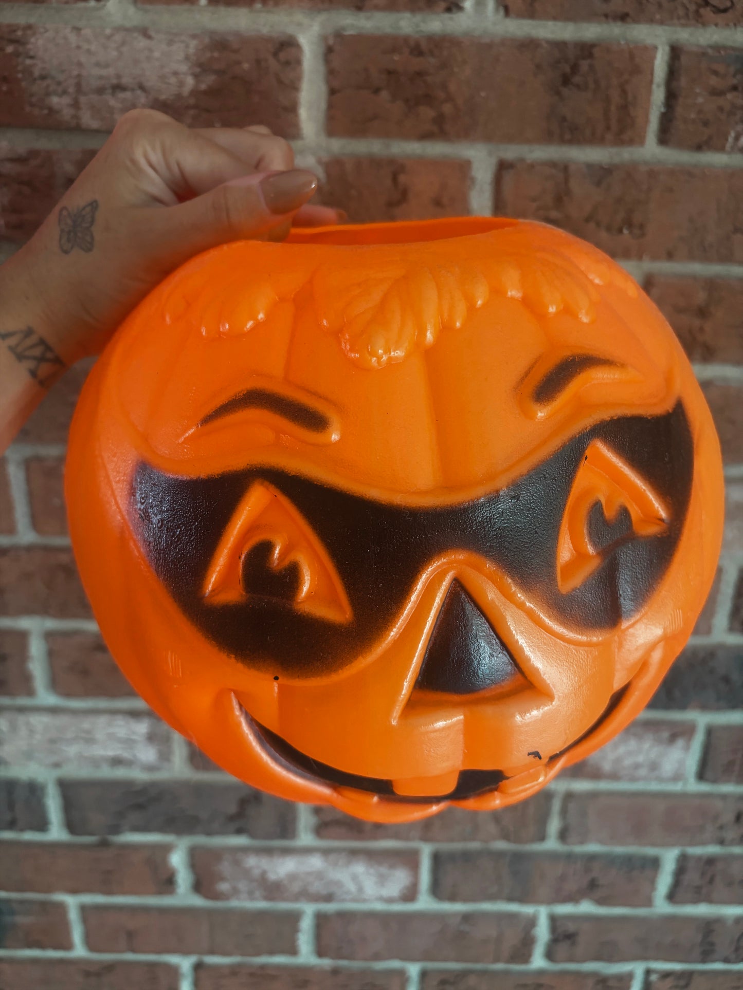 Masked Pumpkin / Masked Bandit vintage blow-mold jack-o’-lantern - 1960s