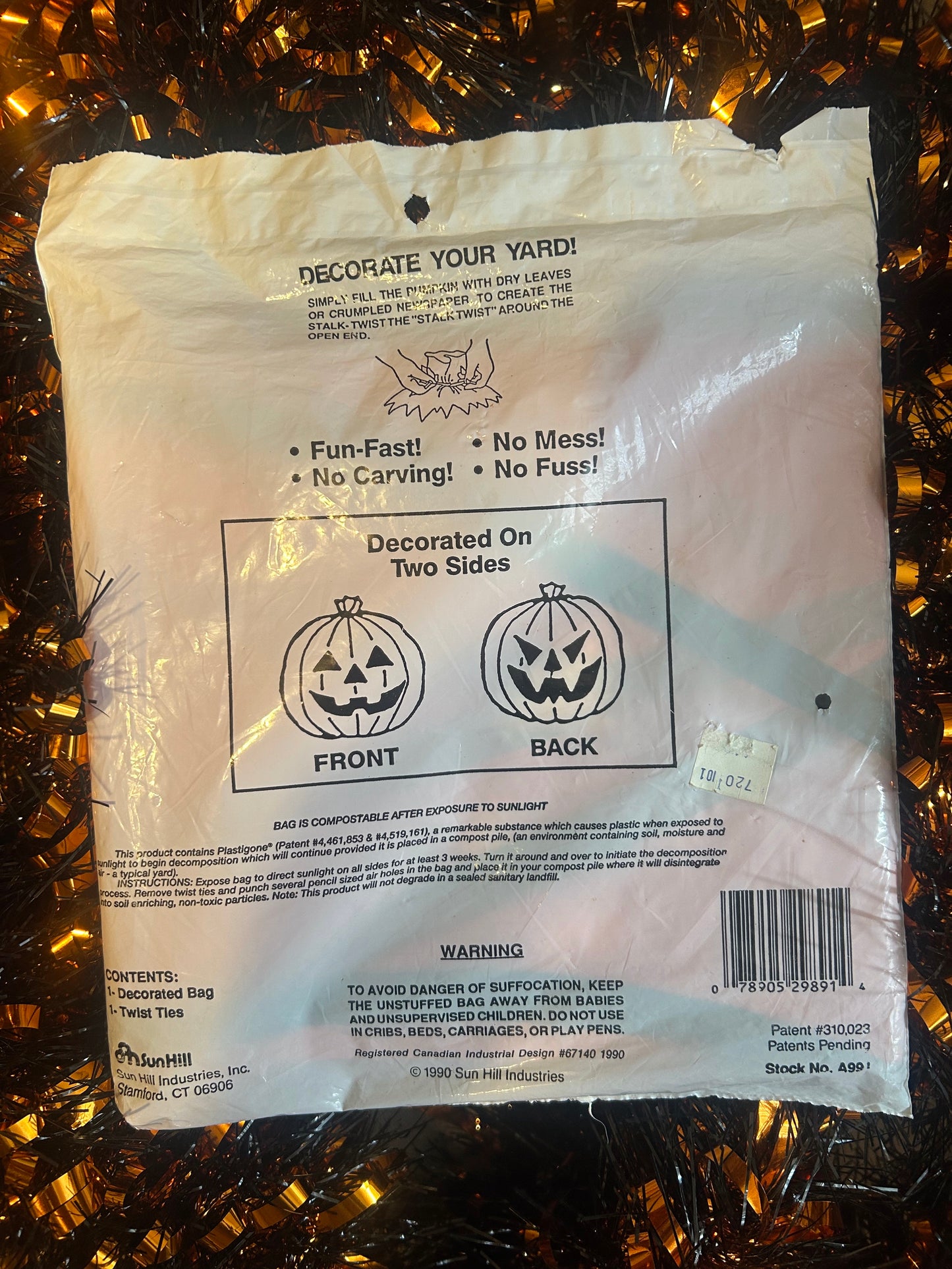 Stuff-a-pumpkin leaf bag 1990