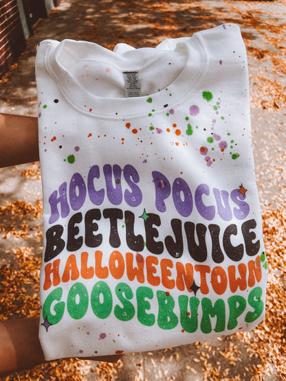 Hocus Pocus, Beetlejuice, Halloweentown and Goosebumps pullover