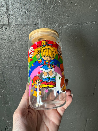 Rainbow Brite Frosted Glass Tumbler
