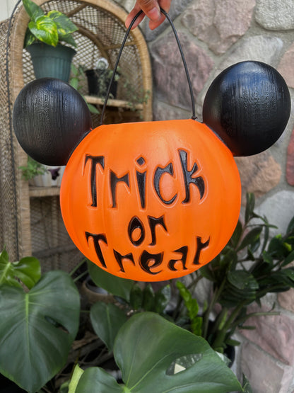 Vintage Trick Or Treat pumpkin Mickey pail
