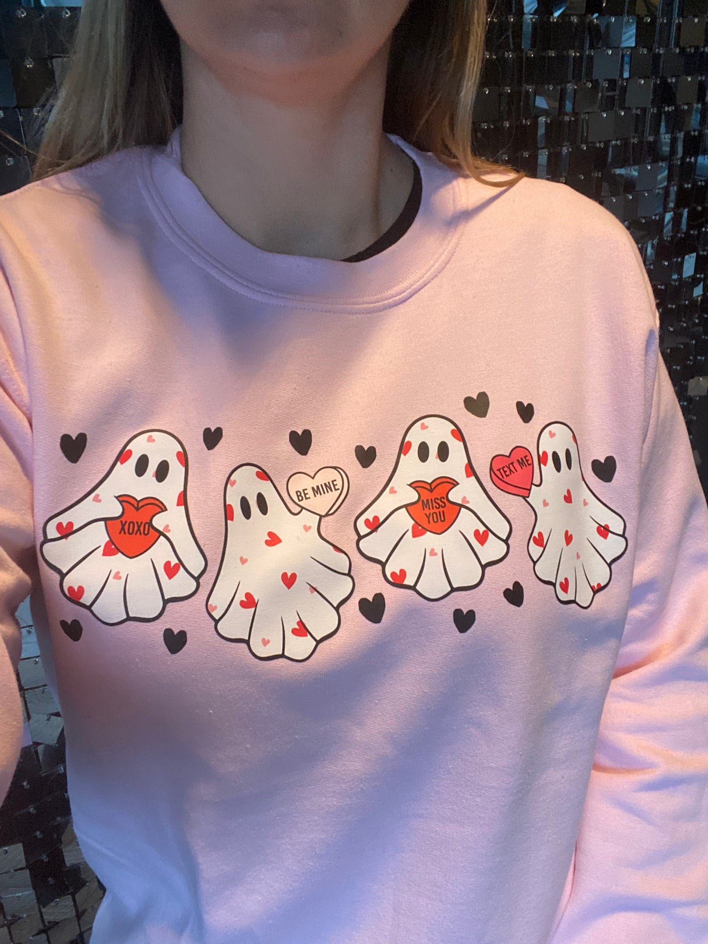 Candy heart ghosties Pullover/ tee