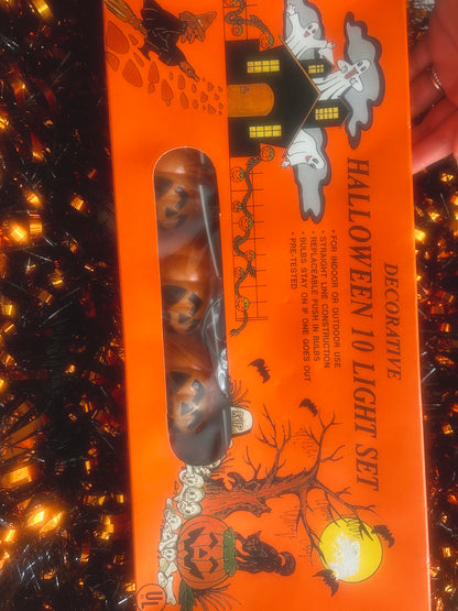 90’s Jack O Lantern blow mold string lights