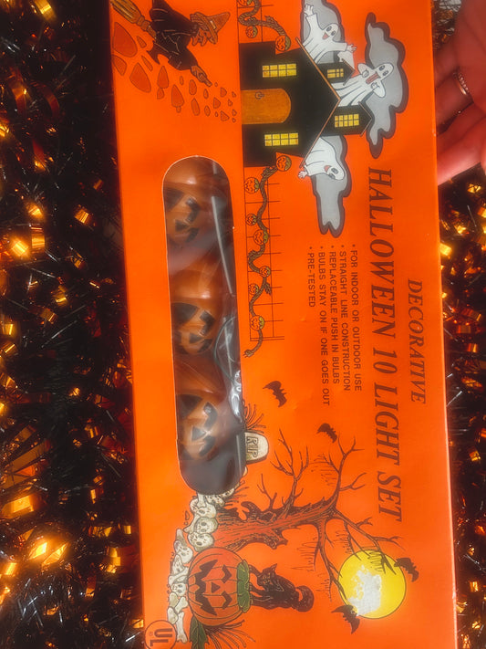 90’s Jack O Lantern blow mold string lights