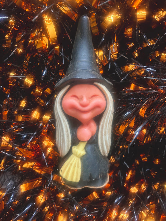 1980 grinning witch  wax figure