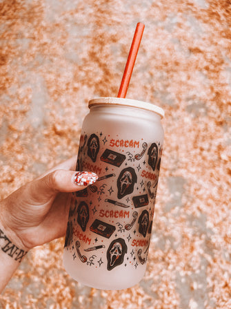 Bloody scream frosted glass 16oz
