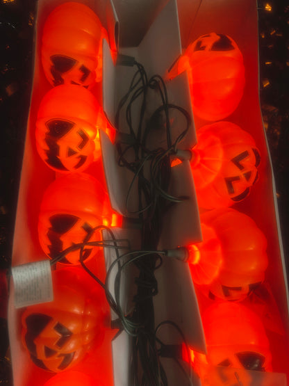 90’s Jack O Lantern blow mold string lights