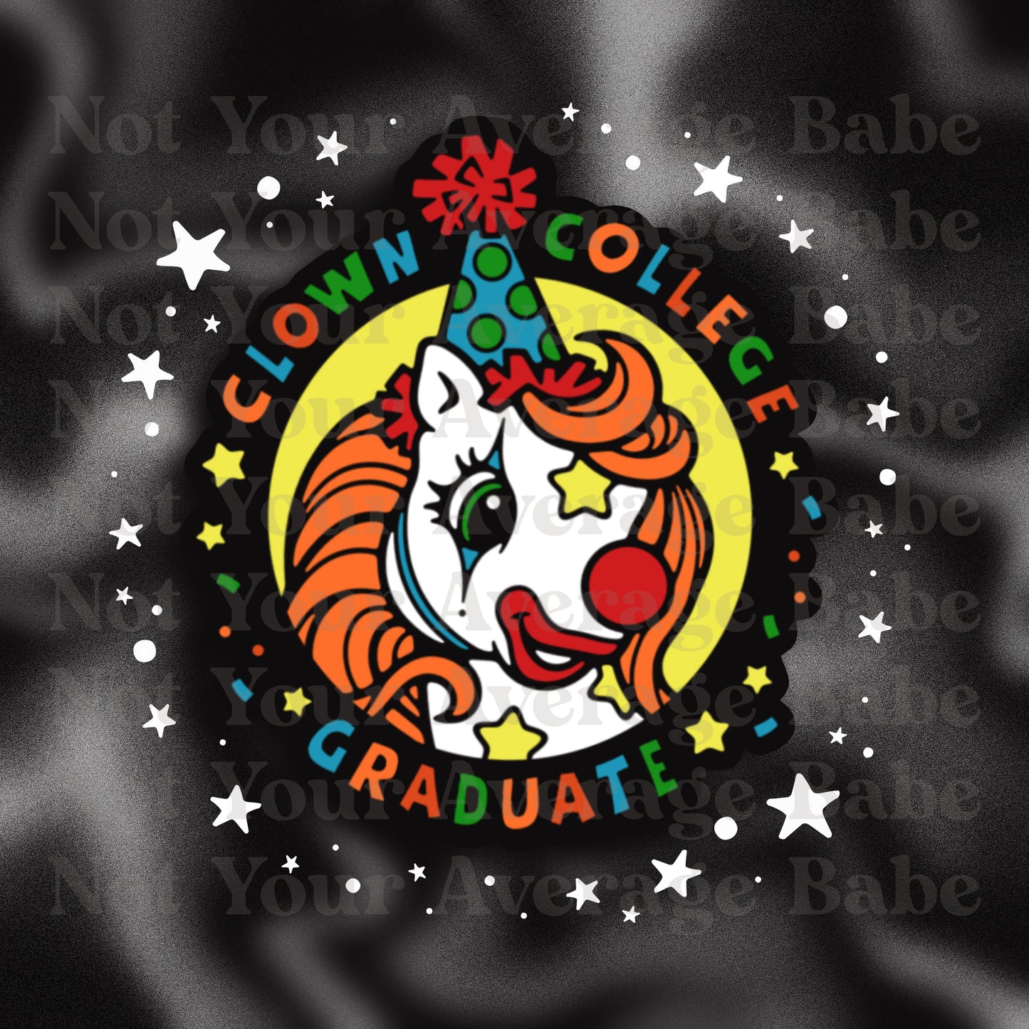Clown Collage Graduate sticker