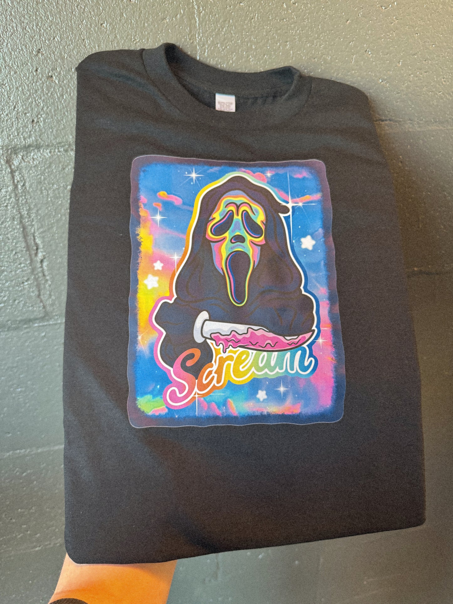Scream Lisa Frank inspired Pullover or tee