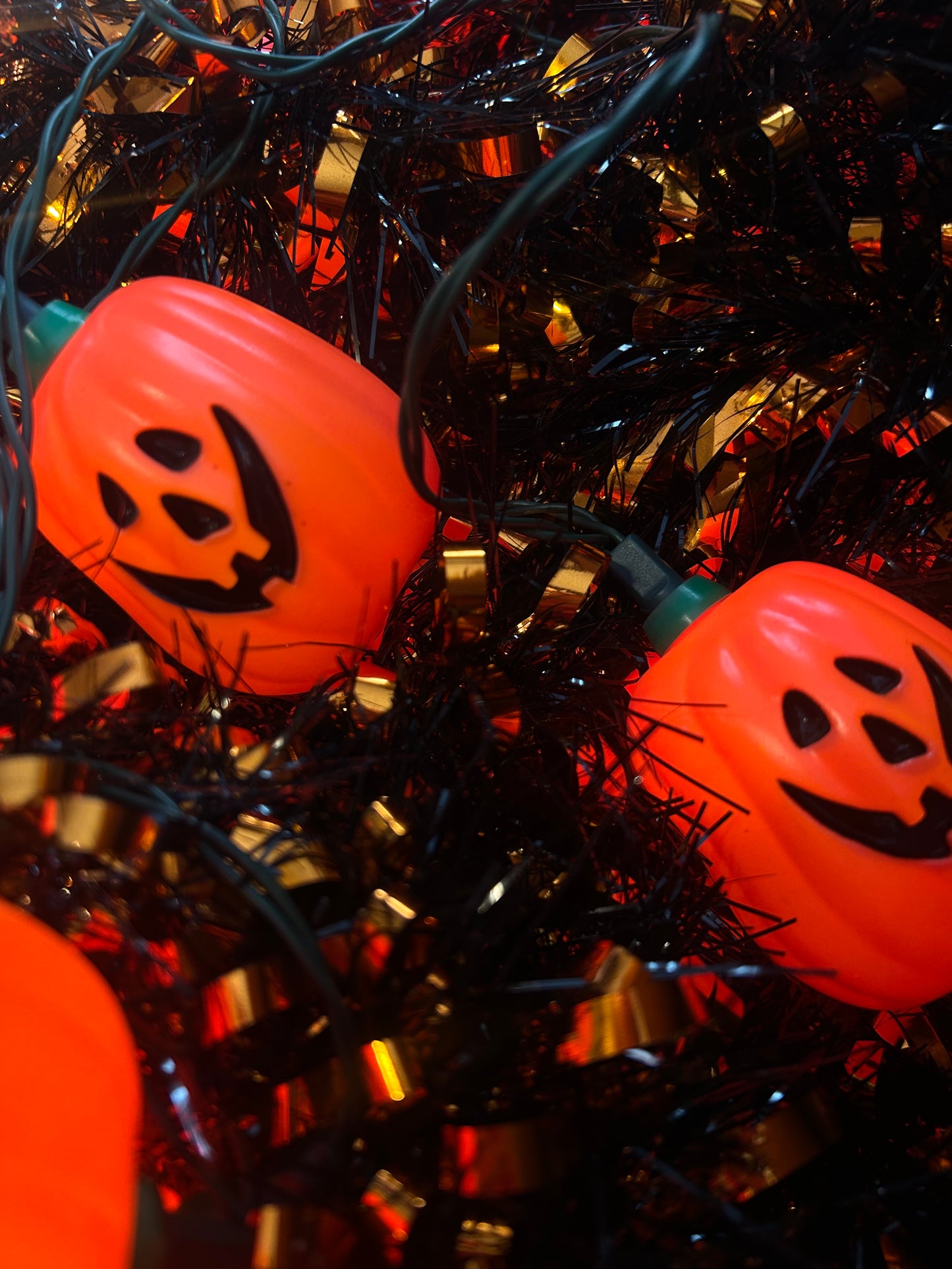 Vintage pumpkin blow mold lights 1989 (work)