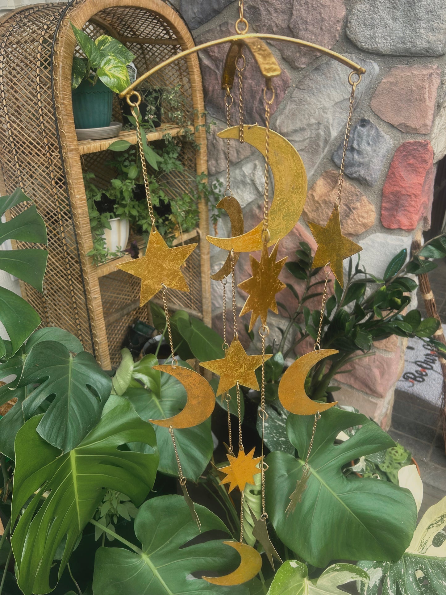 Sun and Moon metal hanging