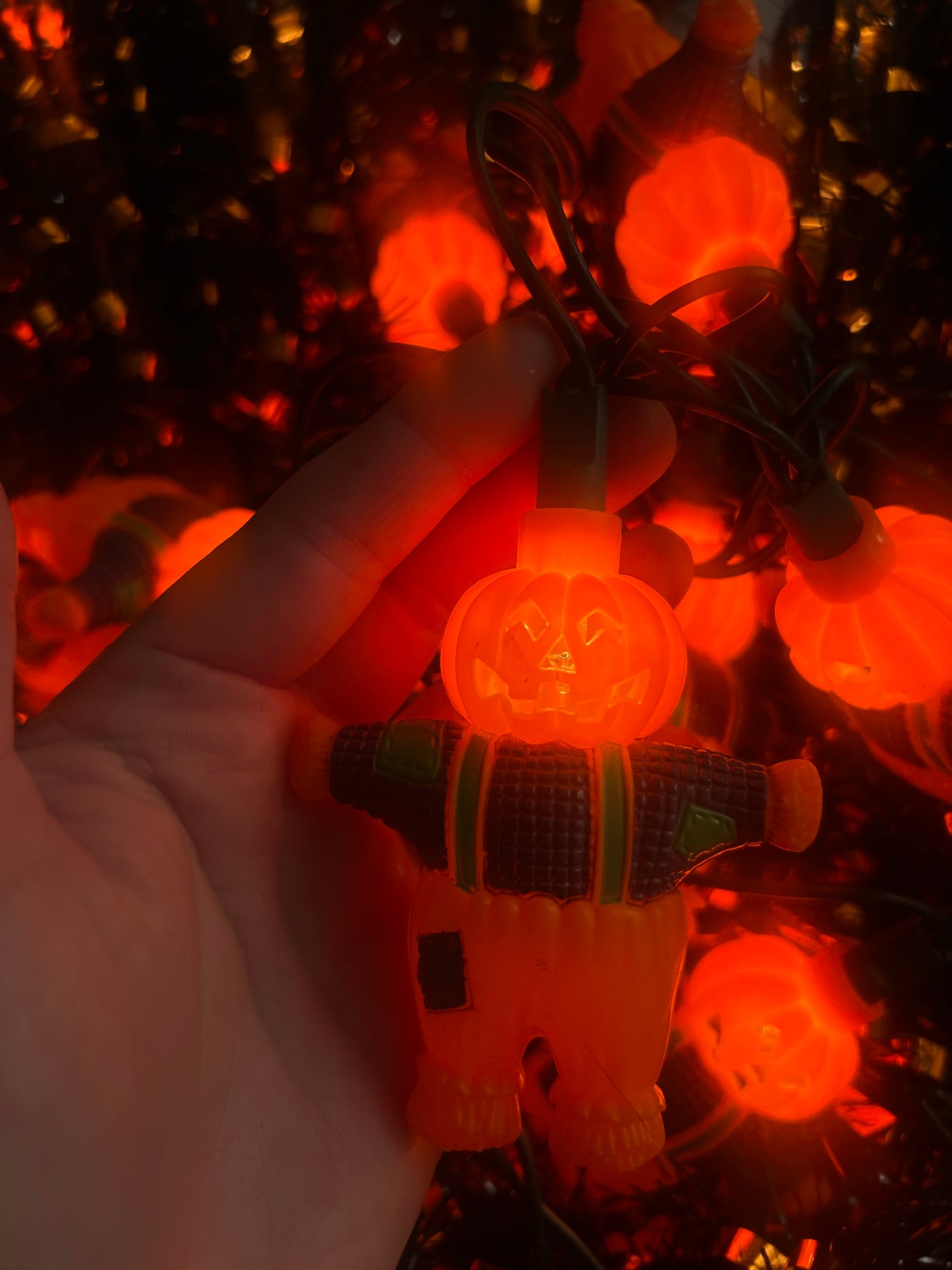 RARE Jack O Lantern scarecrow string lights 1988 (work)