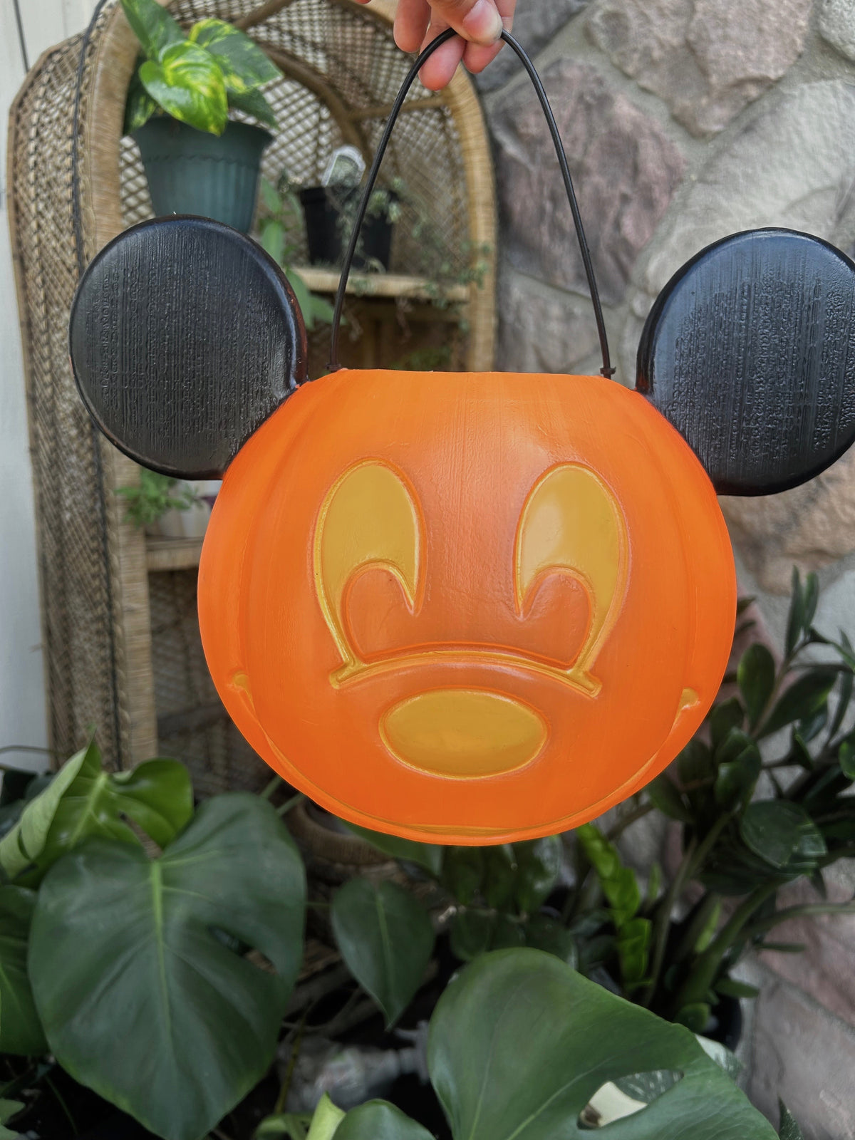 Vintage Trick Or Treat pumpkin Mickey pail