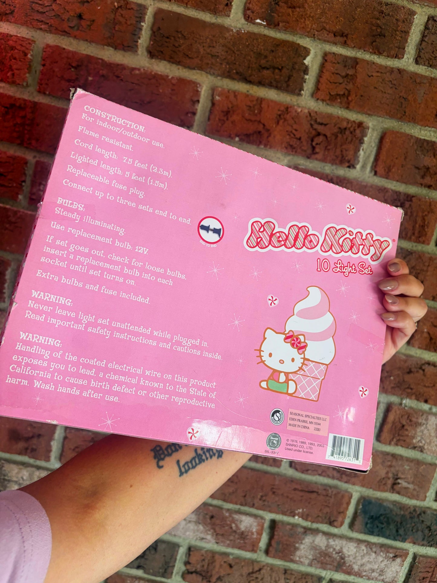 Vintage Hello Kitty Christmas lights 2003