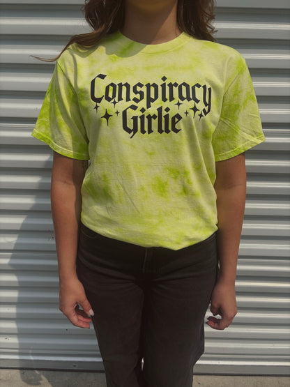 Conspiracy Girlie - lemon lime tie dye tee