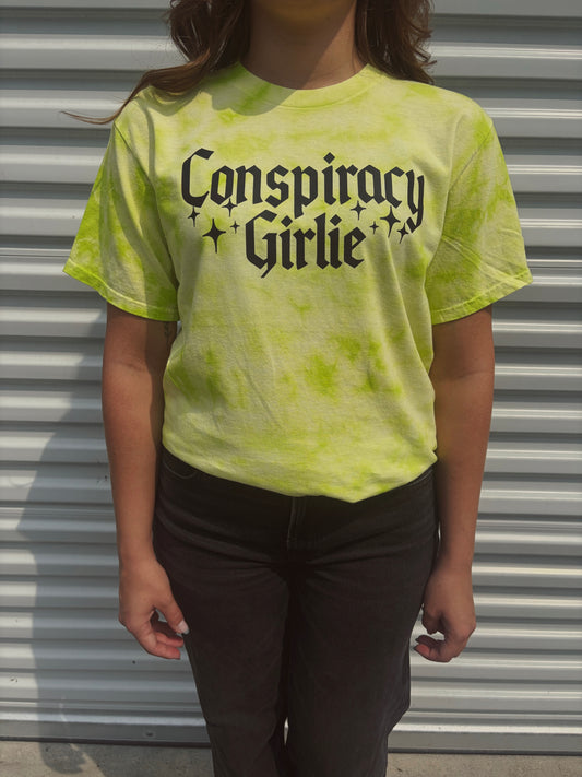 Conspiracy Girlie - lemon lime tie dye tee