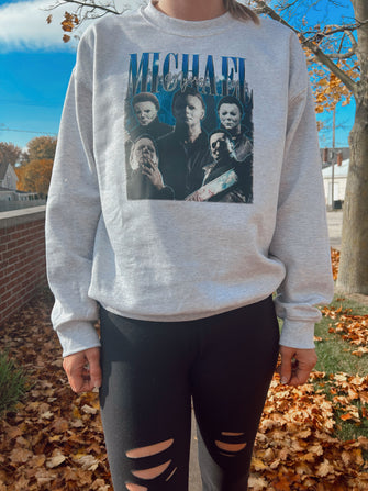 Michael Myers collage pullover