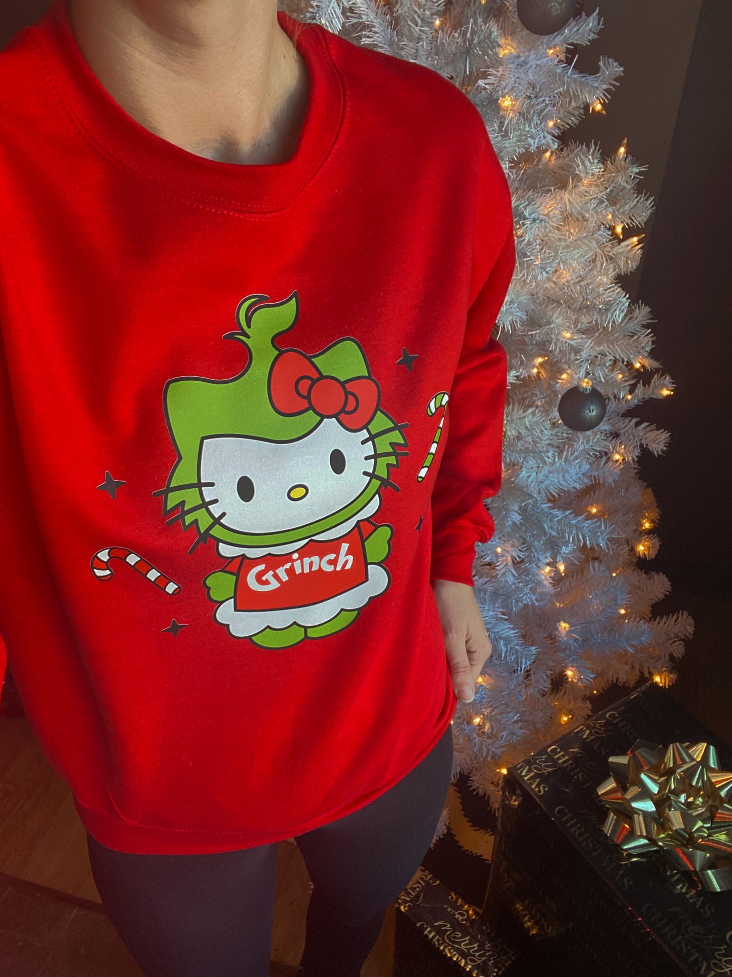 Hello Kitty/ Grinch pullover or tee