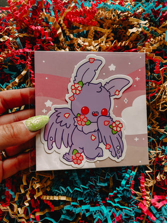 Mothman flower sticker - brightbat design