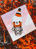 Vintage Halloween skeleton vinyl sticker - BrightBat design