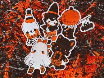 Vintage Halloween vinyl sticker pack - BrightBat design