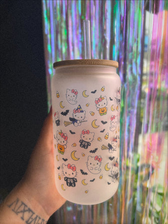 Hello Kitty Frosted Glass Tumbler