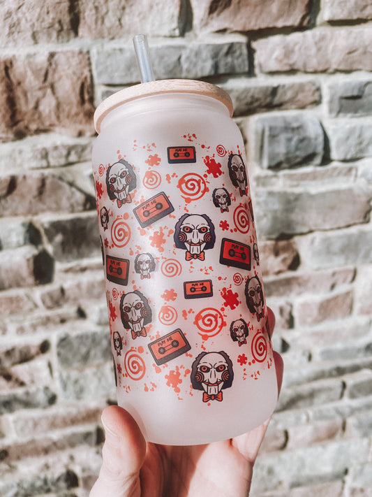 Saw/Jigsaw Frosted Glass Tumbler