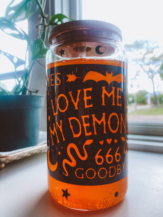 Love Me Like My Demons Glass Tumbler