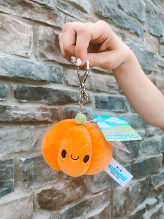 Squishable micro pumpkin keychain