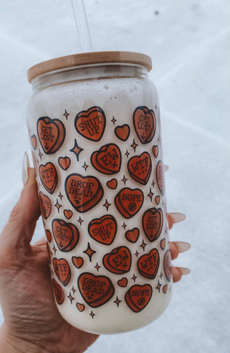 Anti Vday Glass Tumbler