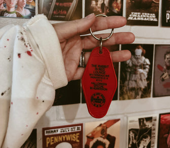 Rabbit in Red Lounge Keychain